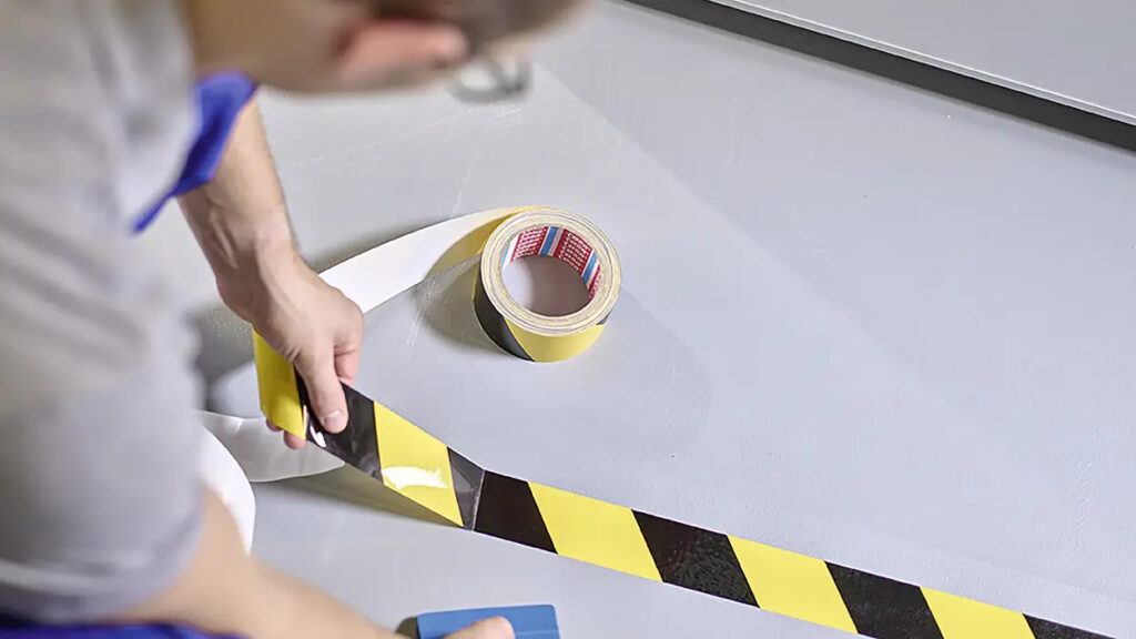 băng keo dán nền trong nhà xưởng